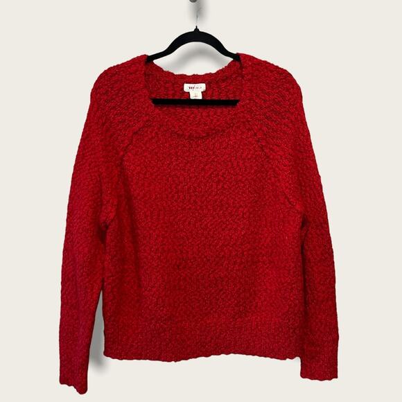 Yes Lola Red Popcorn Pullover sweater size L - Picture 1 of 8